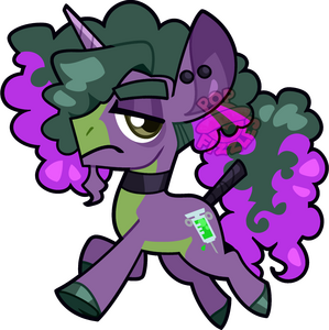 Digital artwork of Narcotix (a My Little Pony oc) as a full body chibi.