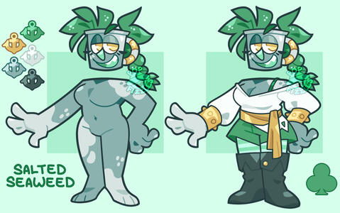Custom Design of a Cup Toon character named "Salted Seaweed".