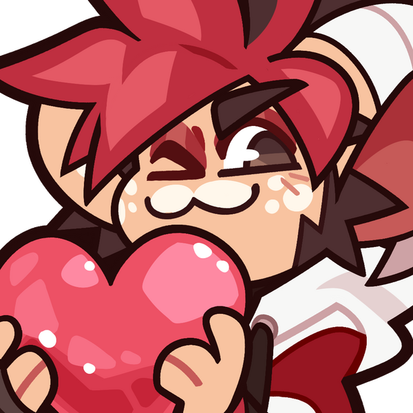 Digital artwork of Fizzles the Satyr. They're holding a large pink heart.