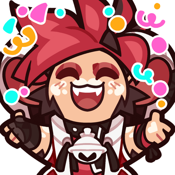 Digital artwork of Fizzles the Satyr. They are throwing pink, yellow, and cyan confetti into the air.