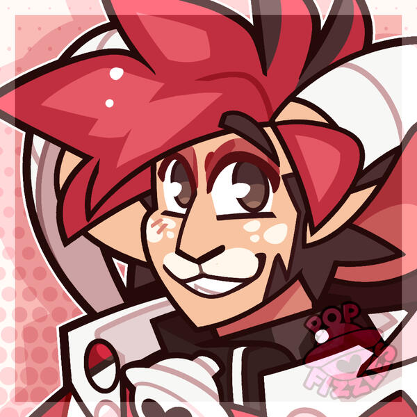 Digital artwork of Fizzles the Satyr cropped to fit a square avatar.