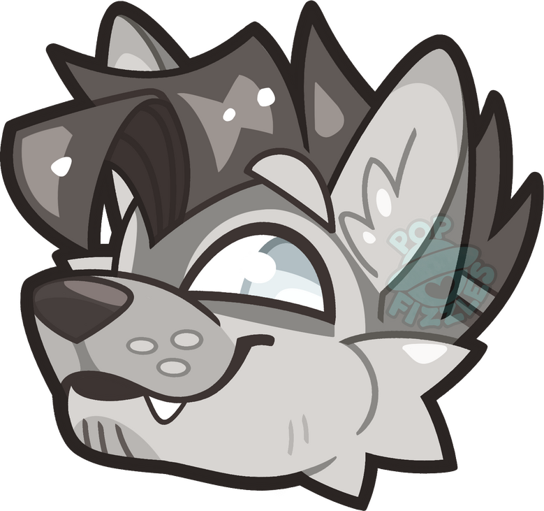 Digital artwork of Natter (an anthro Husky Dog oc)'s head, as a rounded icon.